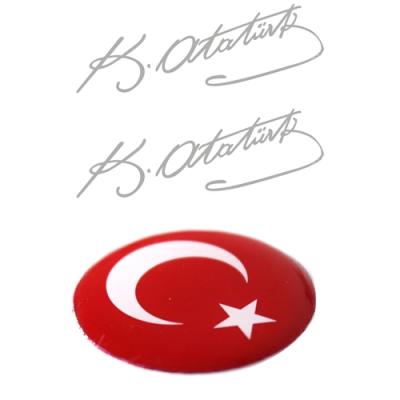 KaktüsKedi 2 ADET 39 Cm K.Atatürk İmza Sticker Seti 712293